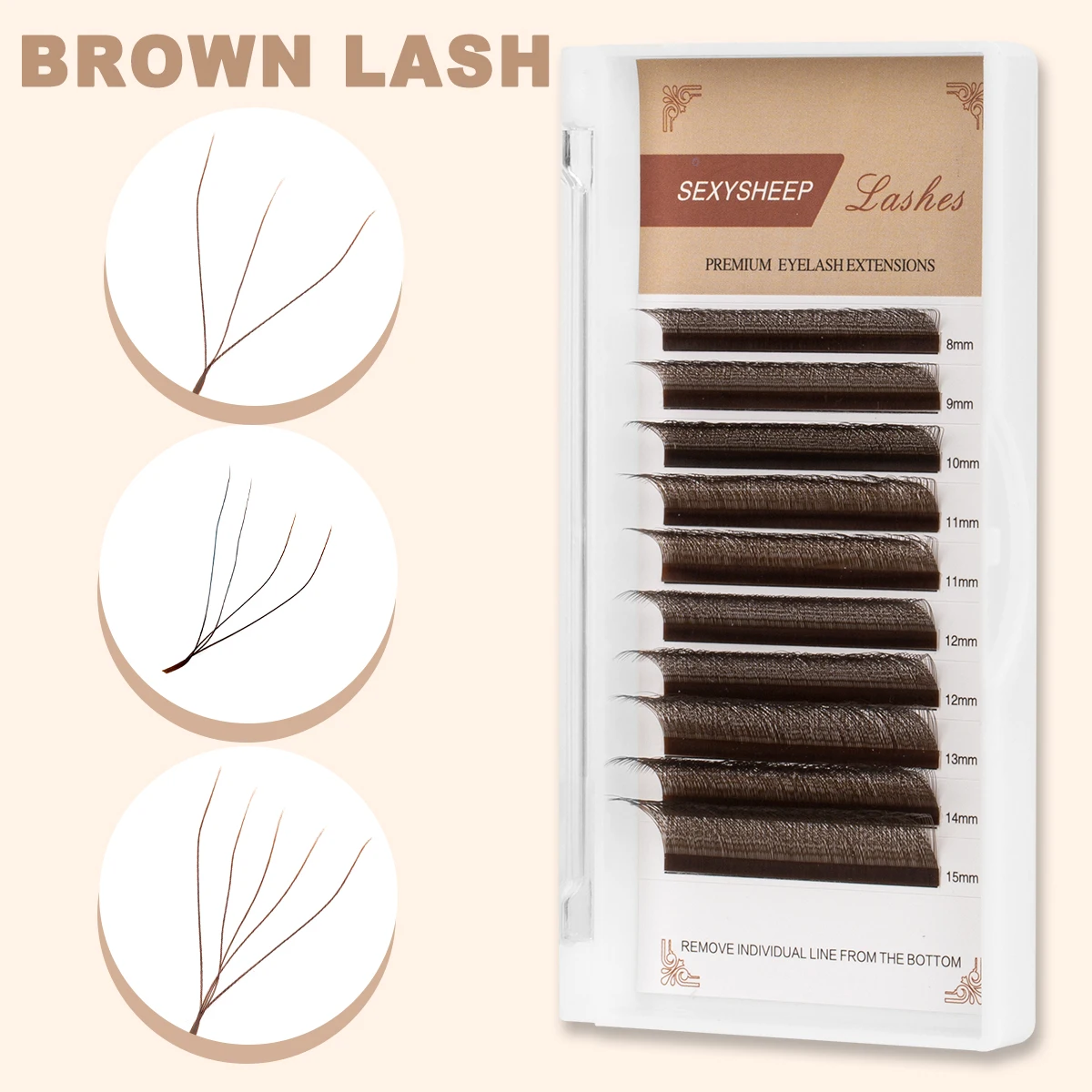 Brown 3D 4D 5D Eyelashes W Shaped Premade Fan Lashes Natural False Mink Eyelash Extension