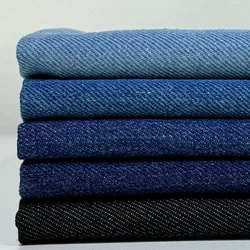 Twill Cotton Denim Fabric By The Meter for Jeans Clothes Dresses Handbags Shoes Hats Sewing Cloth Wearable Blue Black