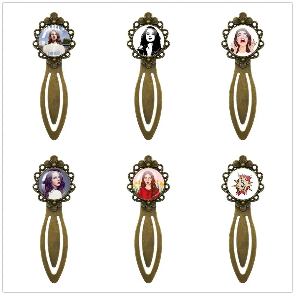 2023 New Singer Lana Del Rey Antique Bronze Cabochon Base Bookmarks Glass Round Photo Jewelry Gift For Friends