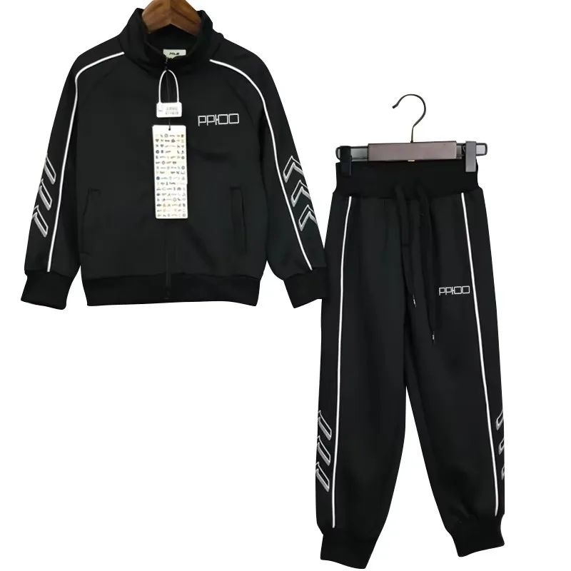 

Children's casual suit spring boys sportswear handsome 2023 Zhongda children's autumn long-sleeved hoodie two-piece set satin el