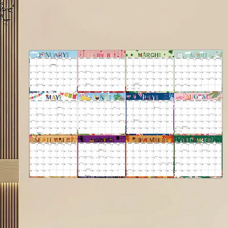 Uitwisbare wandkalender 2025 Uitwisbare maandkalender januari 2025-december 2025 2-zijdige uitwisbare kalender voor vakanties To-do