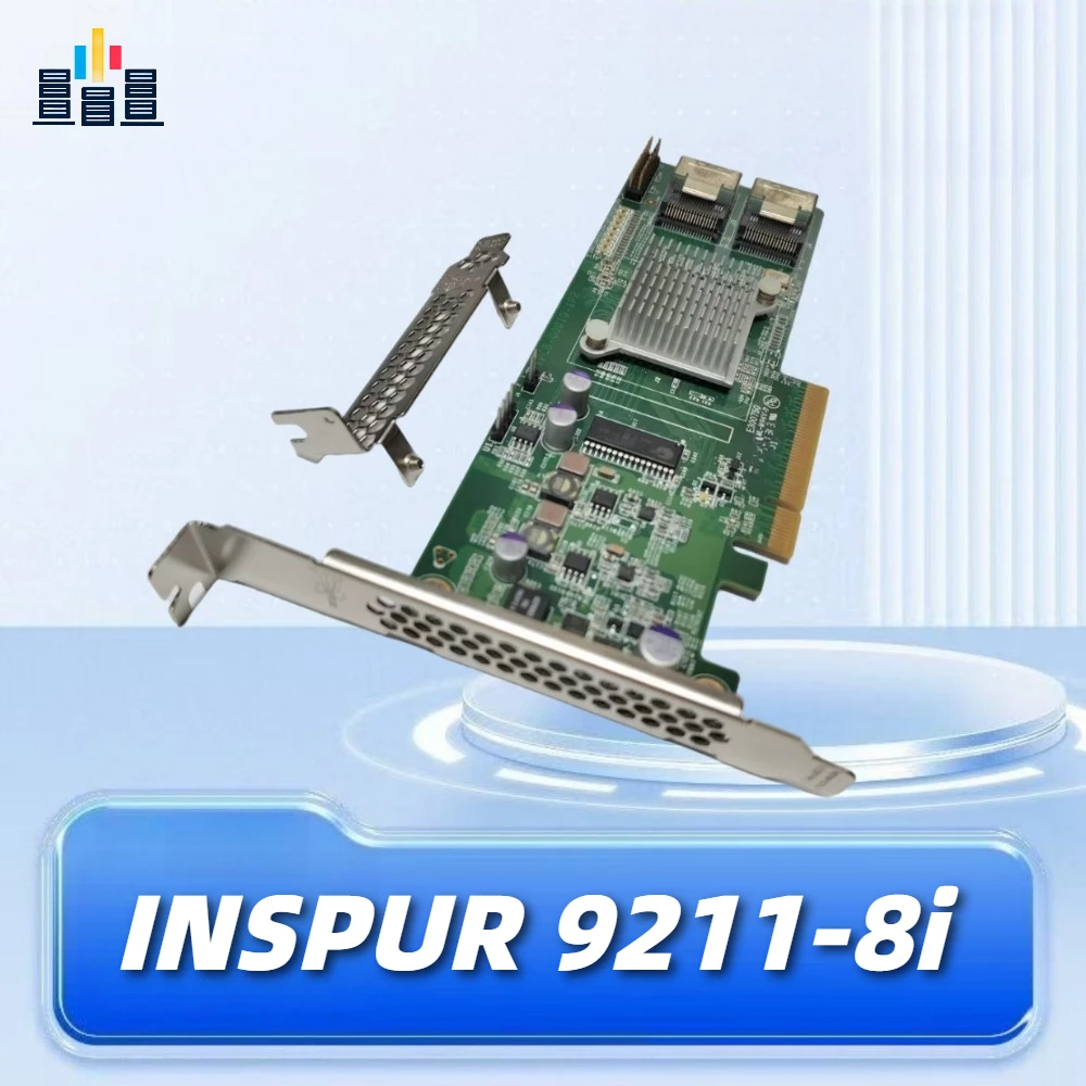 INSPUR 9211-8i IT Mode HBA – 8-Port 6Gbps SAS/SATA Controller, PCIe 2.0 x8, Firmware P20, Ideal for NAS/ZFS/unRAID