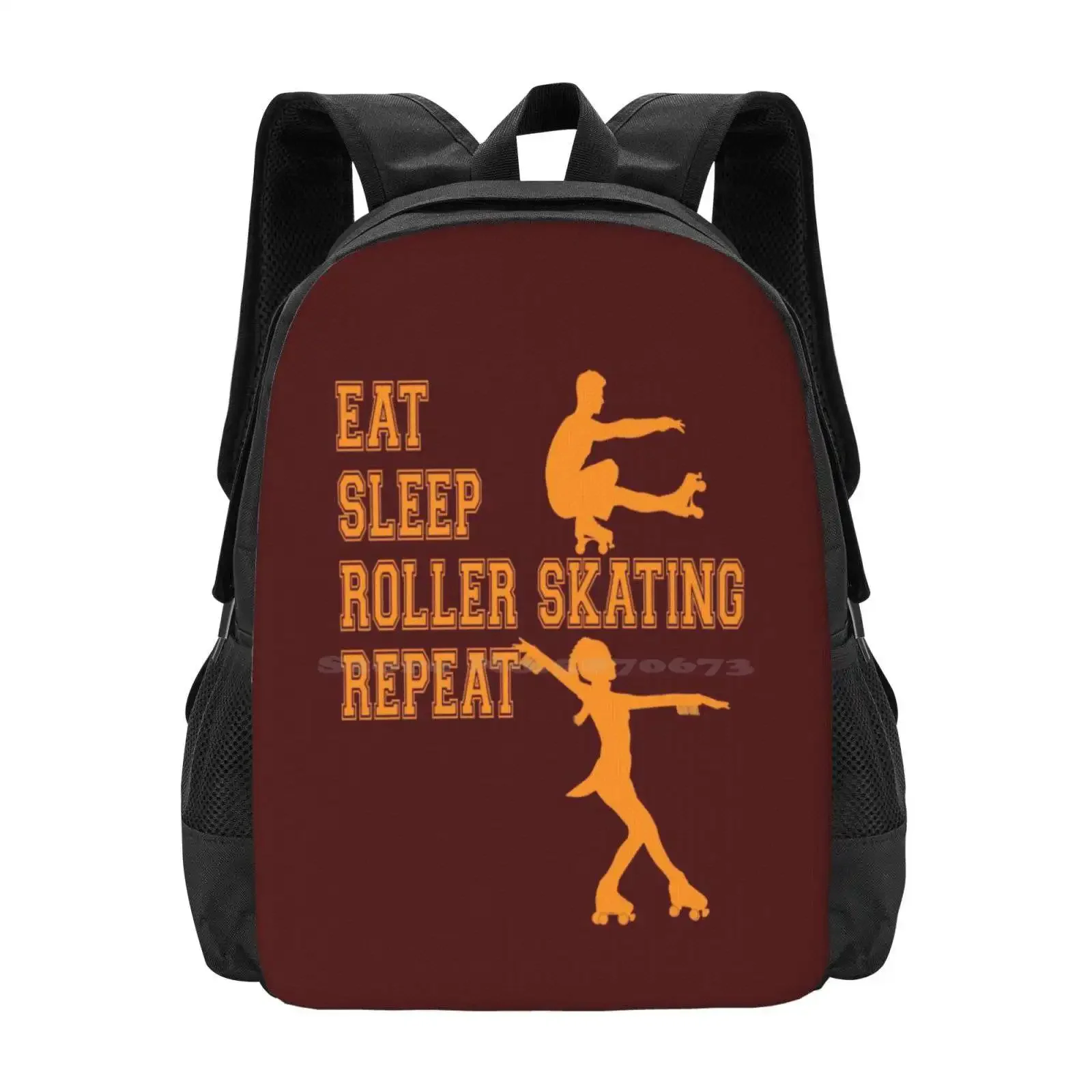 

Eat Sleep Roller Skating Repeat, Roller Skating, Love Roller Skating, Roller Skater, Hot Sale Schoolbag Backpack Fashion Bags