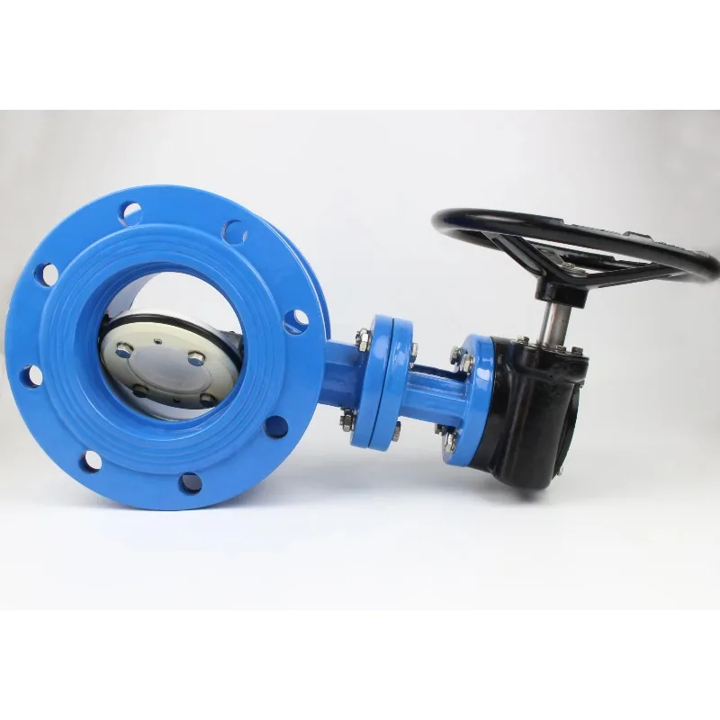 DN0-DN1500 شفة مزدوجة WCB الجسم المياه ثلاثة مع صمام الفراشة الثلاثي غريب الأطوار والعتاد الدودي