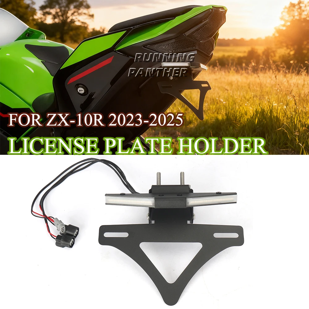 

Motorcycle modification accessories, license plate holder, integrated turn signal, short tail LED FOR ZX-10R 2023-2025 ﻿