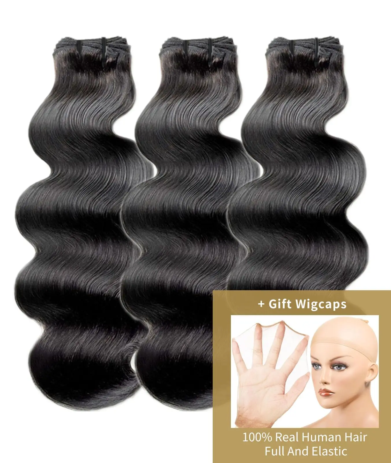 3 Bundels Body Wave Bundels Menselijk Haar 100% Onbewerkte Braziliaanse Maagdelijke Human Hair Extensions Black Weave Raw Bundels