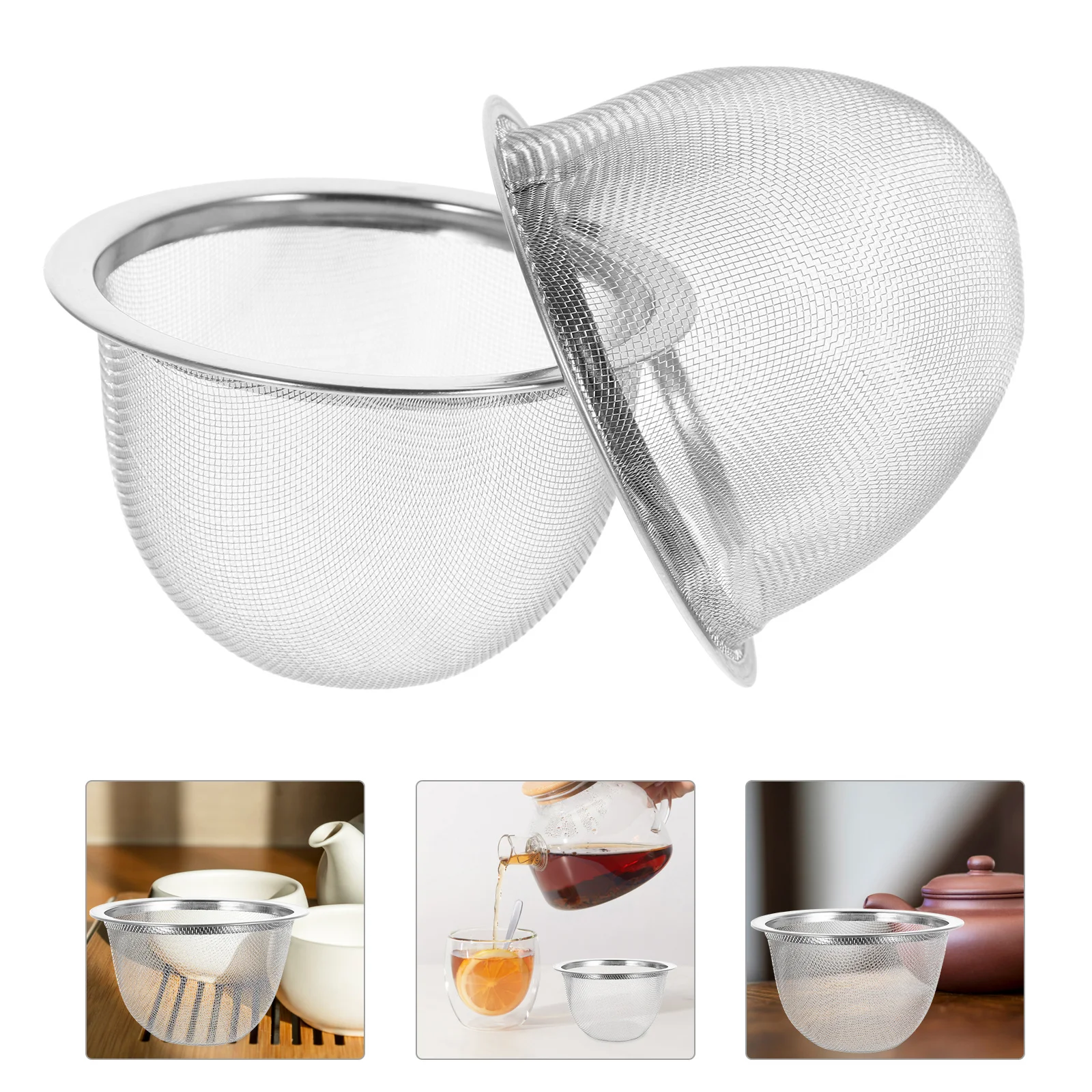 

8pcs Stainless Steel Filter 6.5Cm X 5Cm Fine Mesh Reusable Tea Infuser For Loose Leaf Tea Large Pot Strainer Basket