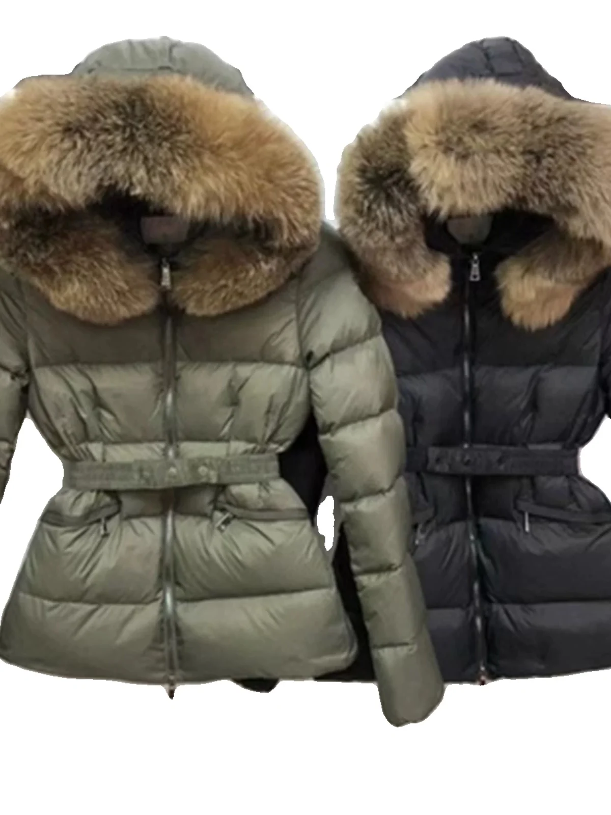 Faionable Thiened ort down Jaet женское зимнее пальто с меховым воротником и капюшоном, белая верхняя одежда на пуху, облегающая рубашка