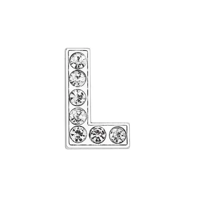 1pc 8mm Rhinestone Slide Letter Charms For Jewelry Making Women Bracelet Alphabet L Leather Collar Pet Necklace DIY Accessories