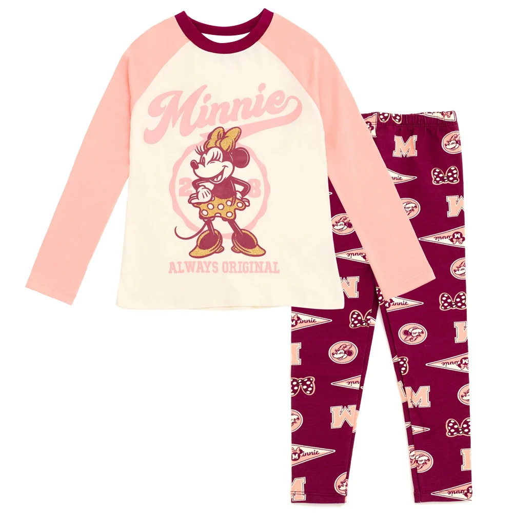 

Girls Minnie Mouse 2-Piece Pajama Set Long-Sleeve TShirt Pyjama Trousers "Always Original" Graphic Sleepwear Loungewear for Kids