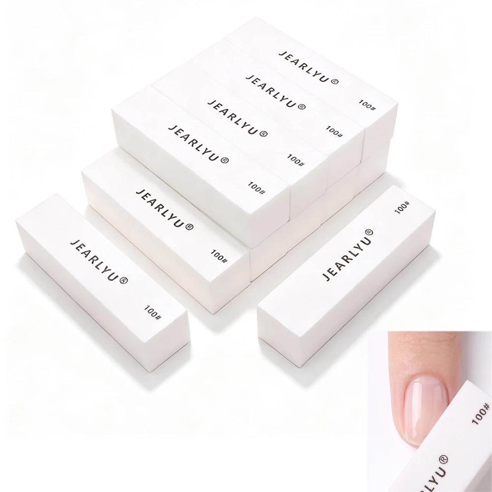 20Pcs White Sponge Nail File Buffer Block Right-angle Design Nail Sanding File Block Professional Salon DIY Nail Art Accessories