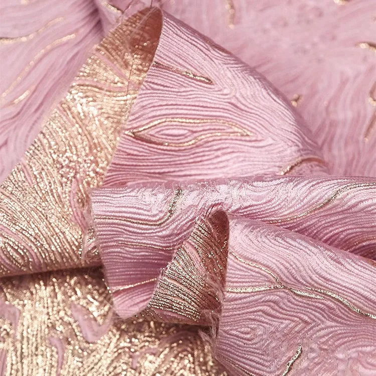 

Gold Thread Marble Jacquard Brocade Fabric Soft Glossy Texture Premium Clothing Jacket Skirt Interior Decoration