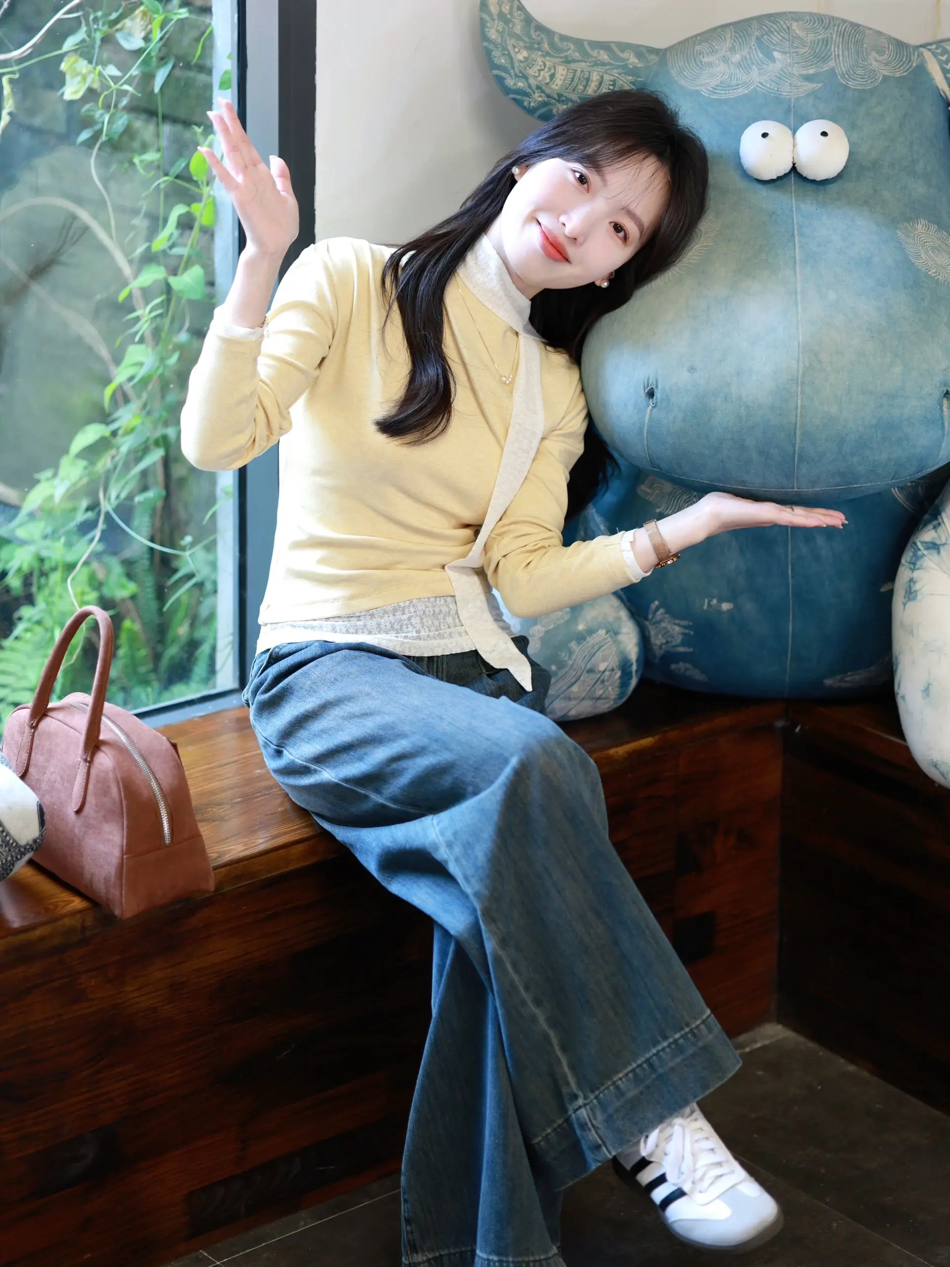 T-shirt coreana Sle Long Sve da donna Slim Fit Base irt Abbigliamento interno oulder Baring Top Pendolarismo Sle Colore puro Primavera A...