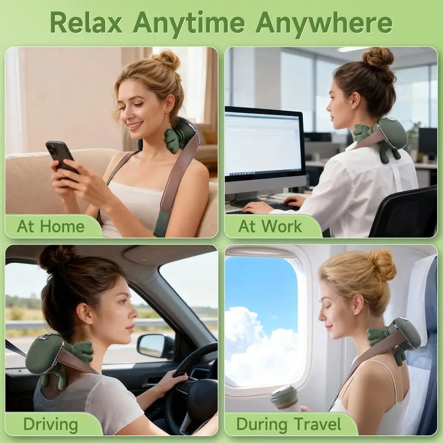 Massager for Pain Relief with Heat Deep Tissue Shiatsu Neck and Shoulder Massager Bionic Hand Design for Muscle Relaxation at Ho