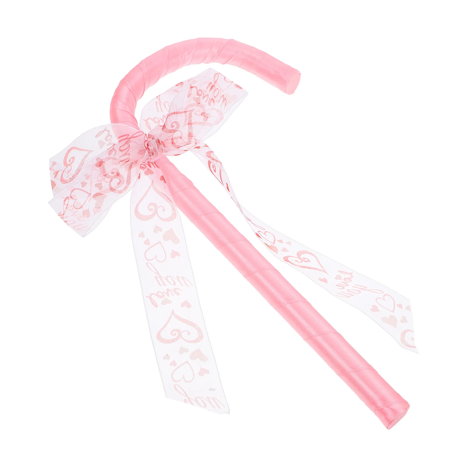 Halloween Pink Bow-Tie Cane Costume Prop Lightweight Durable Walking Stick for Party Cosplay Dance Role Cane Costume