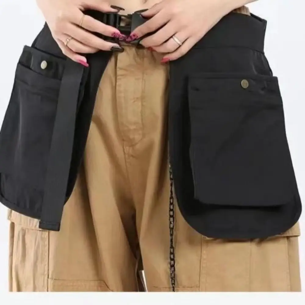 Wear Resistant Multi-functional Waist Pack Multi-pocket Adjustable Apron Belt Bag Waterproof Black Fanny Pack Men