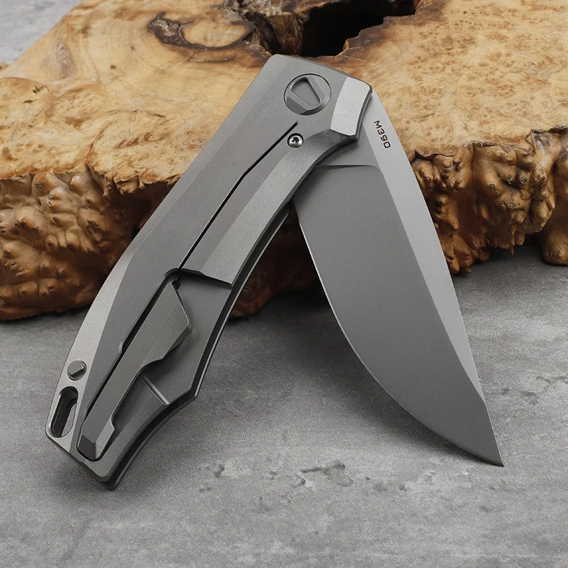 

M390 steel blade, titanium alloy handle, folding knife, outdoor rescue, self-defense, camping, hiking, portable tool knife