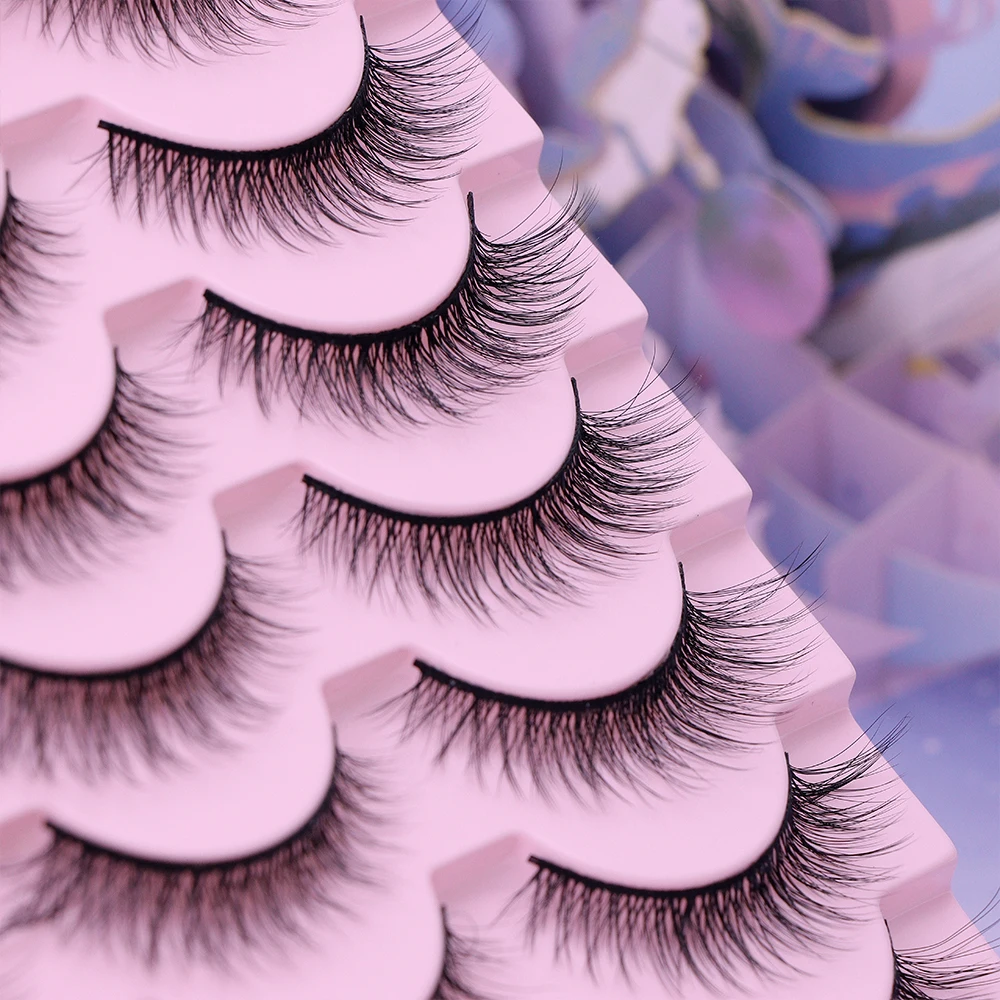 الرموش الصناعية الطبيعية 5/10/14Pairs دراماتيكية ثلاثية الأبعاد المنك جلدة سميكة رموش اصطناعية تمديد فو Cils ماكياج maquiagem