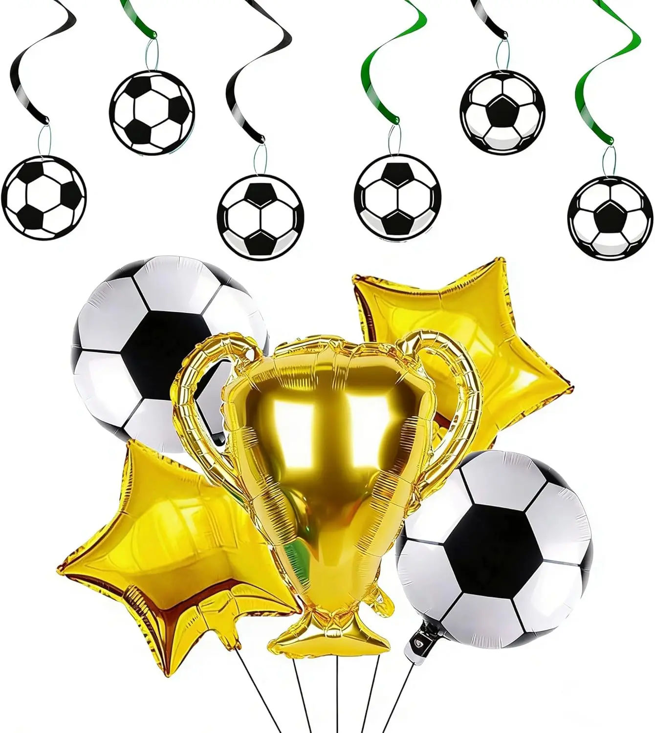 Kit de Decoración de Fiesta de Fútbol con Globos y Serpentinas para Celebraciones en el Hogar