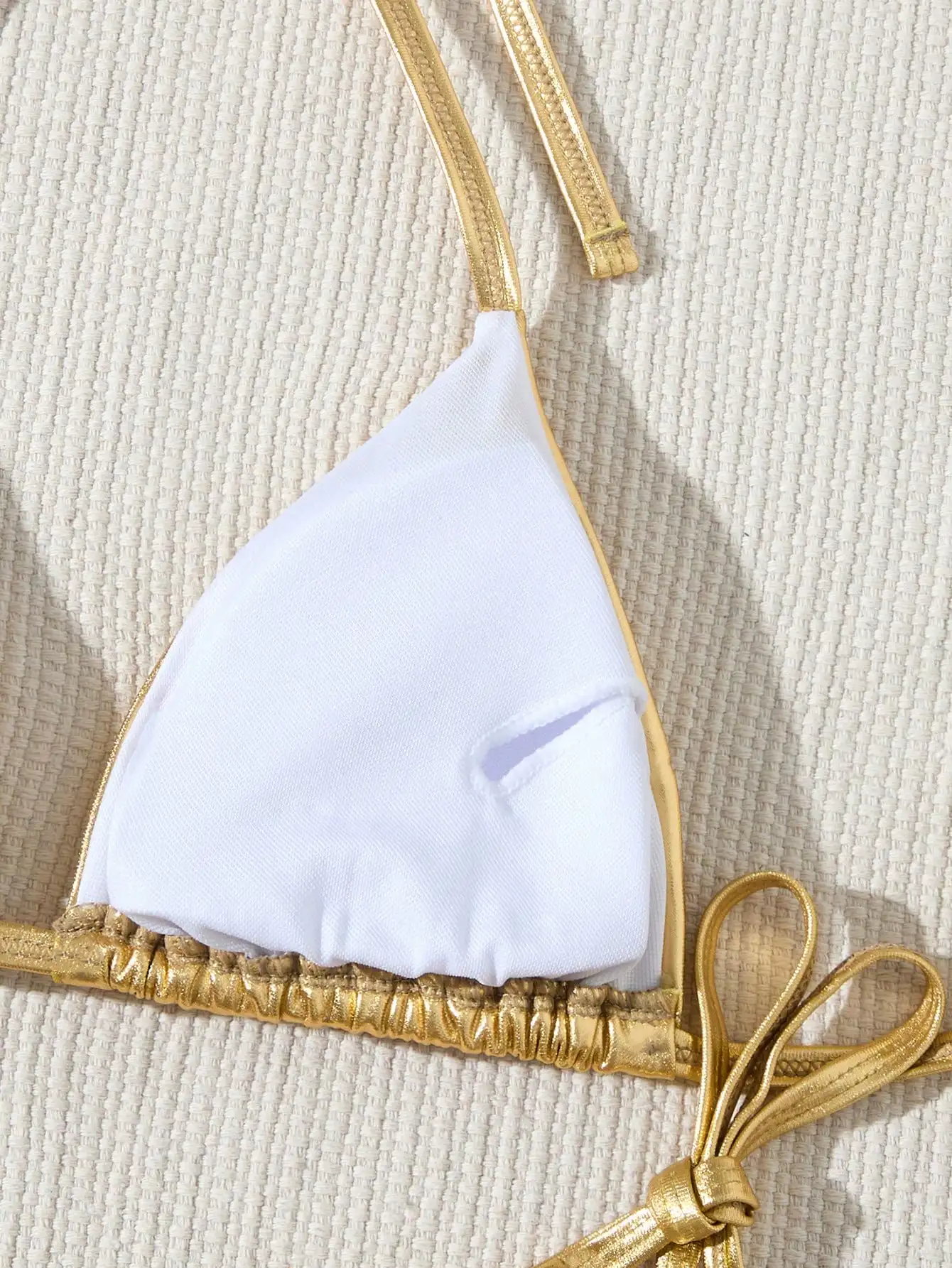 Bikini Tali Halter 2025 Baju Renang Segitiga Wanita Pakaian Renang Emas Seksi Wanita Mandi Pakaian Renang Pakaian Pantai XL