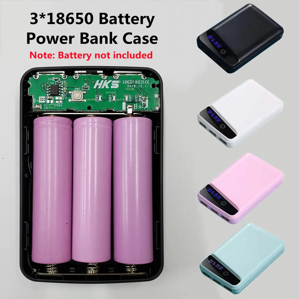 3*18650 Battery Power Bank Case with 3 USB Ports Free Welding DIY Battery Holder Storage Box Phone Charging Emergency Use