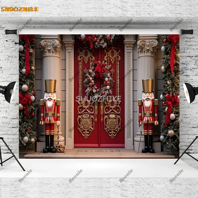 Photography Background Christmas Decoration Santa’s Workshop Nutcracker Soldier Photo Studio Photozone Props Photocall