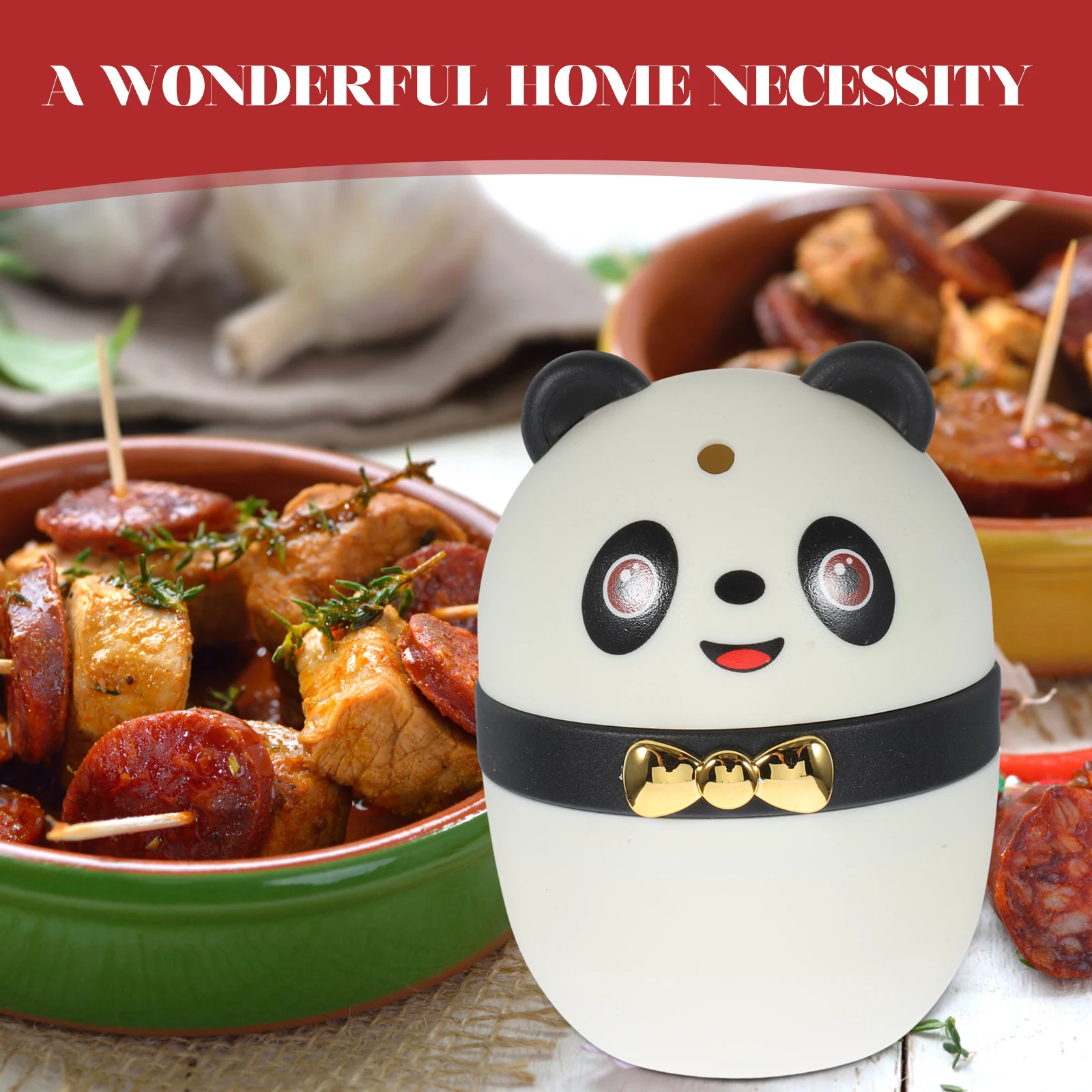 

Durable Plastic Toothpick Holder Cute Cartoon Panda Design Pressing Dispenser For Kitchen