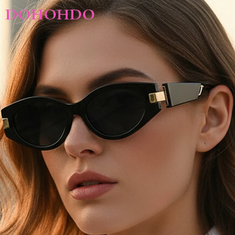 

2025 Fashion Brand Designer Metal Cat Eye Men Sunglasses Luxury Punk Sunglass Women Outdoor Travel Eyewear Ladies UV400 Lentes