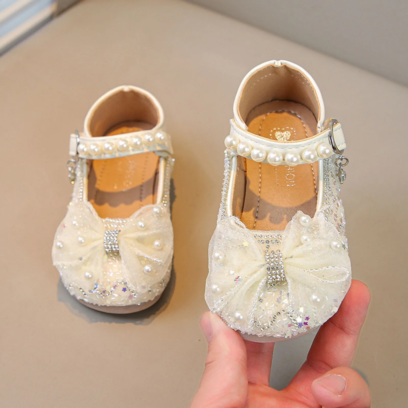 

Big Girls Slides Girls Sandals Closed Toe Heels Wedding Party Shoes Sequins Bow For Toddler Toddler Shoe 12