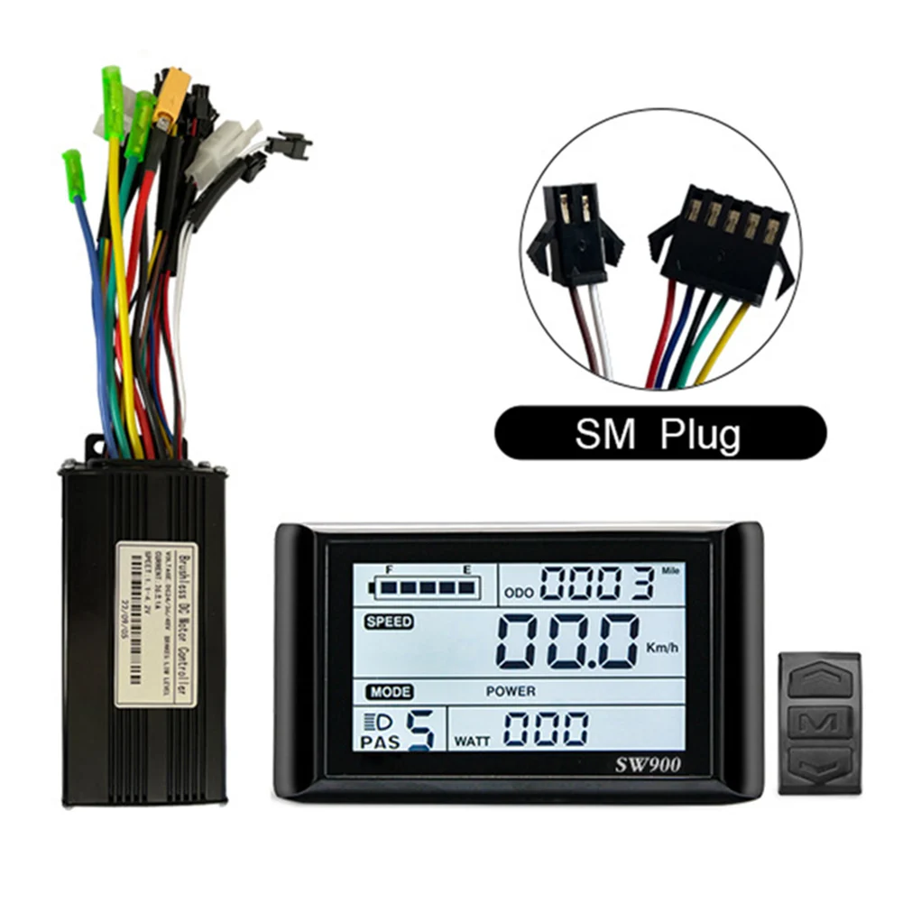 24/36/48V 26A 750W Sine Wave Controller+SW900 Display For Ebike Electric Scooter Brushless Lithium Controller Sine Wave