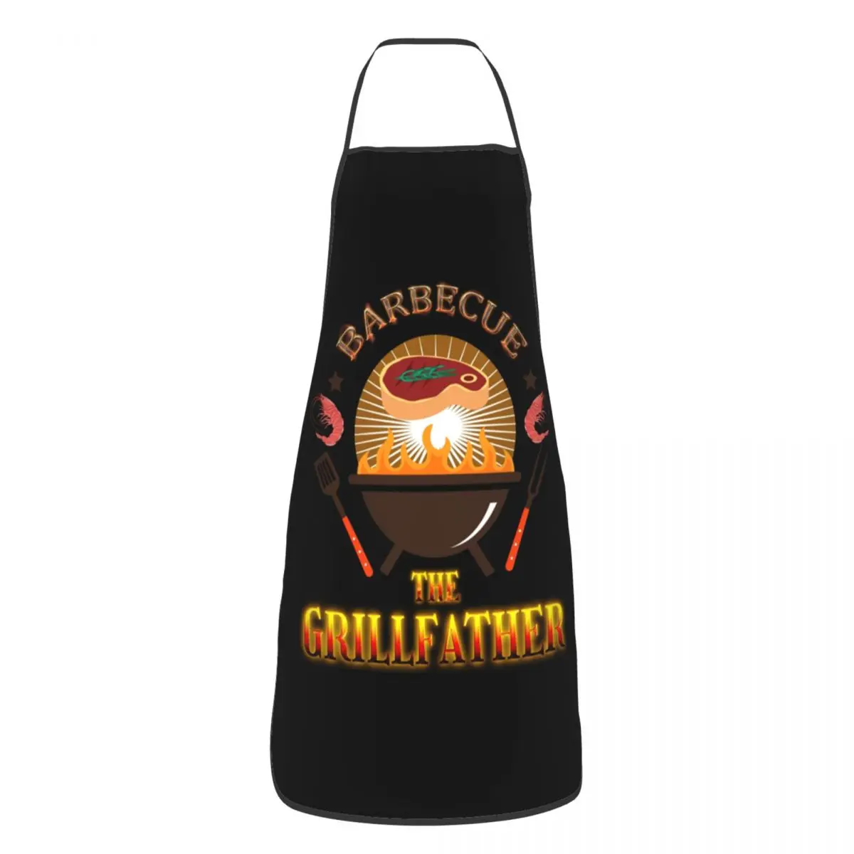 Custom Bib Barbecue The Grillfather Aprons for Men Women Unisex Adult Chef Cooking Kitchen BBQ Grill Tablier Cuisine Painting