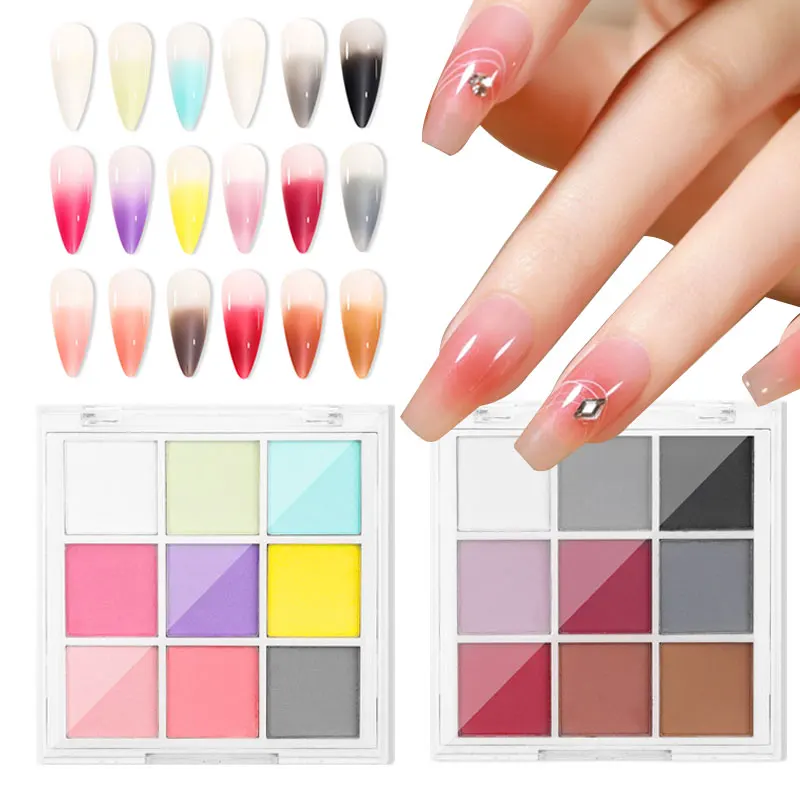 

9 Colors Solid Patting Nail Powders UV Polish Decoration Solid Powder Nail Pigment Gradient Matte Manicure DIY Nail Decoration