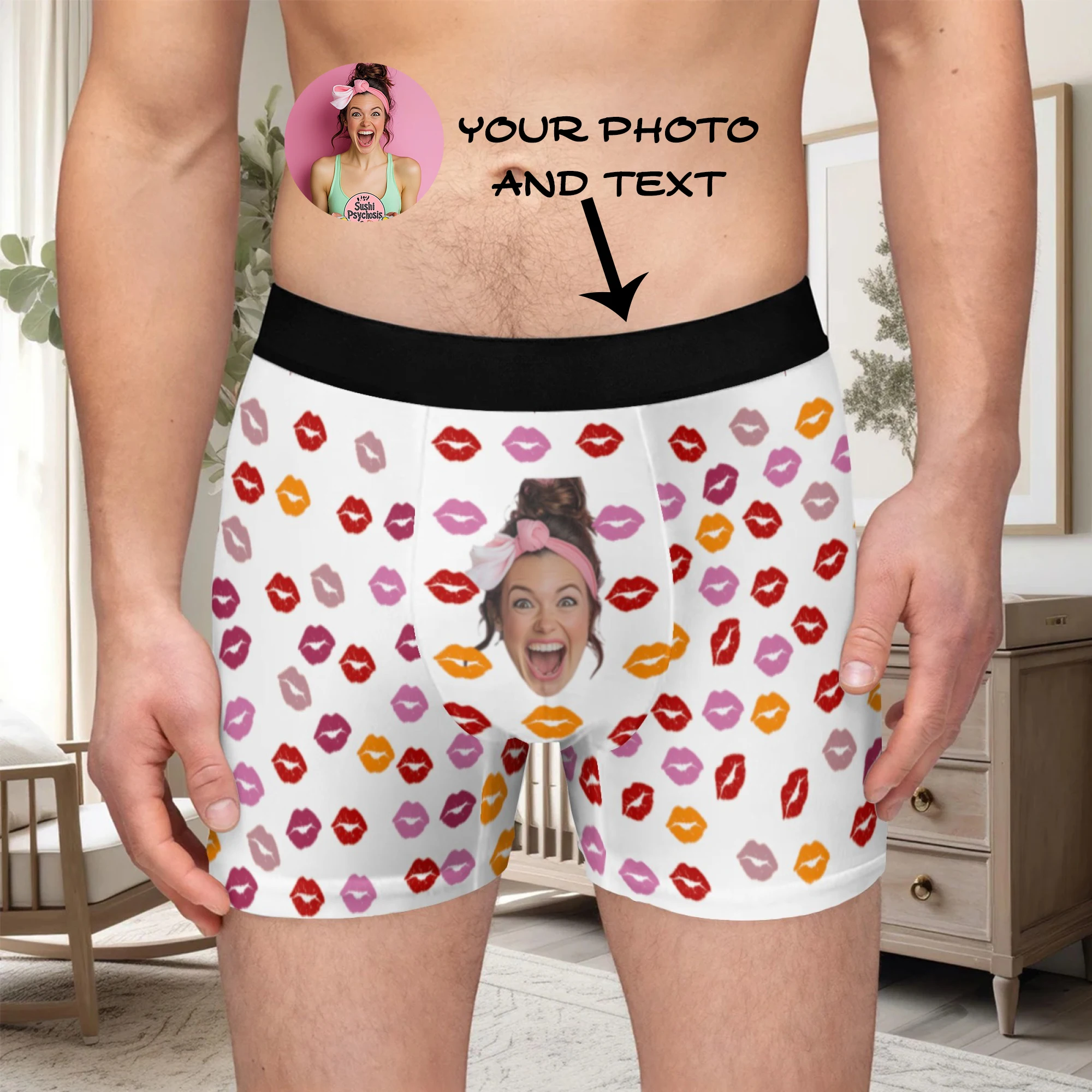Personalisierte Gesichtsfoto-Unterwäsche, individuelle Boxershorts, individuelles Männer-Valentinstag-Geschenk für Ehemann, Jahrestagsgeschenk für Papa