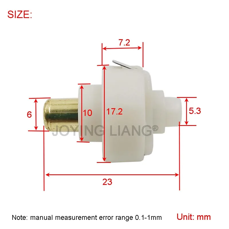 JOYING LIANG 2PCS 17.2mm Diameter LED Flashlight Push Button Switch ON/ OFF Electric Torch Tail Switch