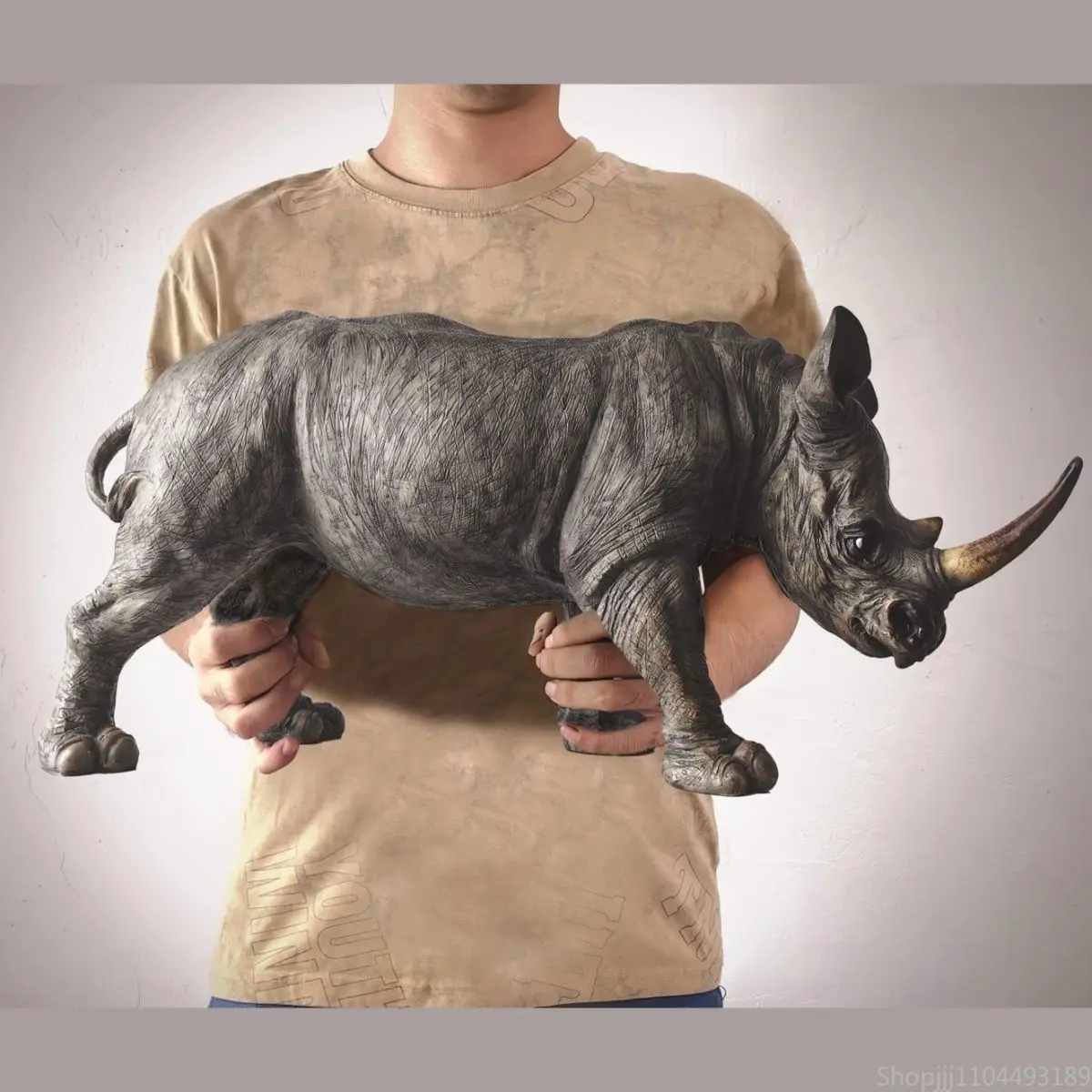 for TV Cabinet Entryway Office Decor  Home Decor Decorative Figurines Decoration，Luxury Rhino Statue Trendy Animal Sculpture