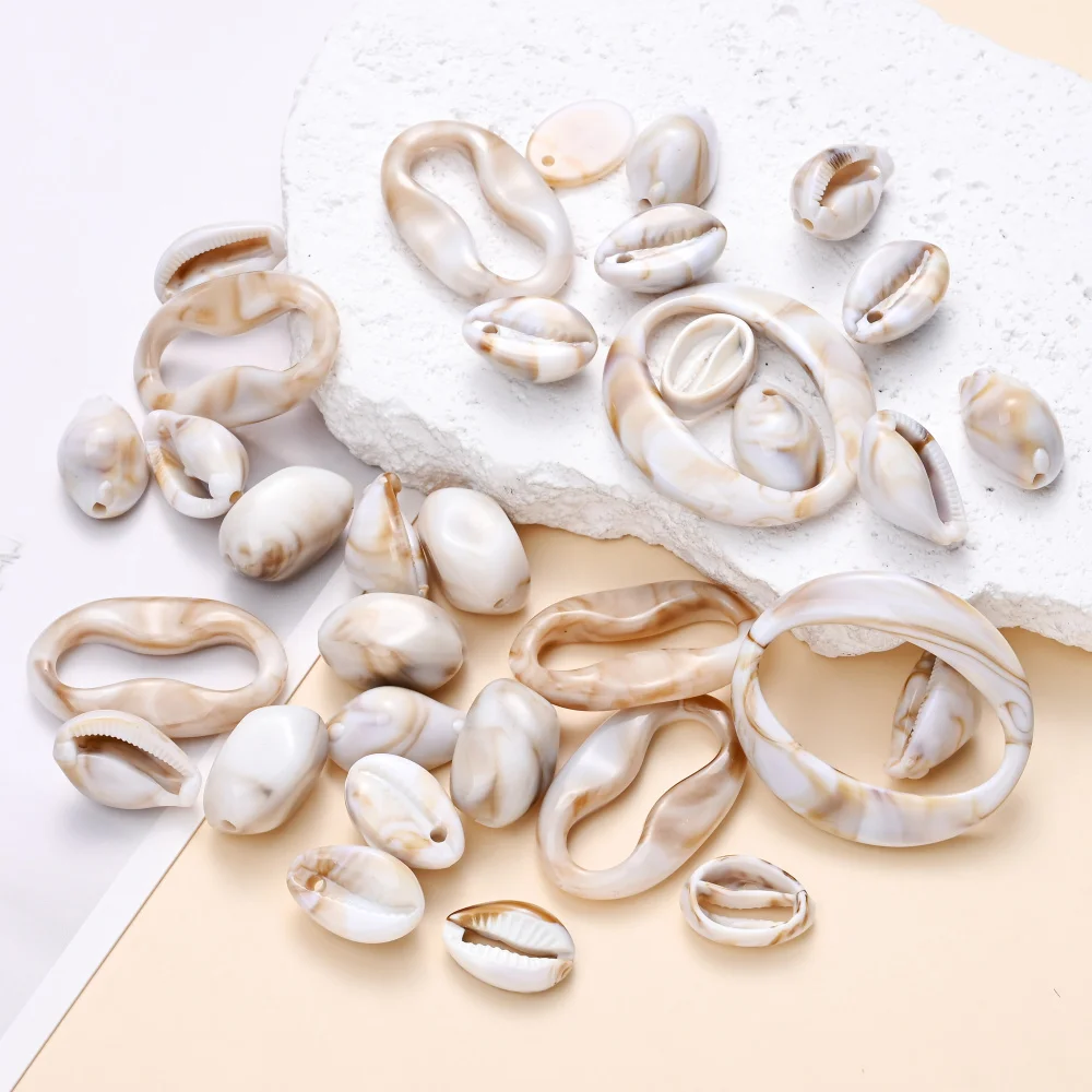 50Pcs Acrylic Shell Beads A Variety of Marine Shell Shapes Creative Playful Decorative Pendants for Diy Decorative Wind Chimes