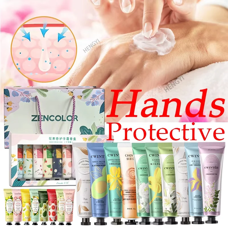 Paquete de 10 crema de manos protectora para manos secas y agrietadas loción de manos hidratante adecuada para el cuidado de la piel de las manos arrugadas y deshidratadas secas
