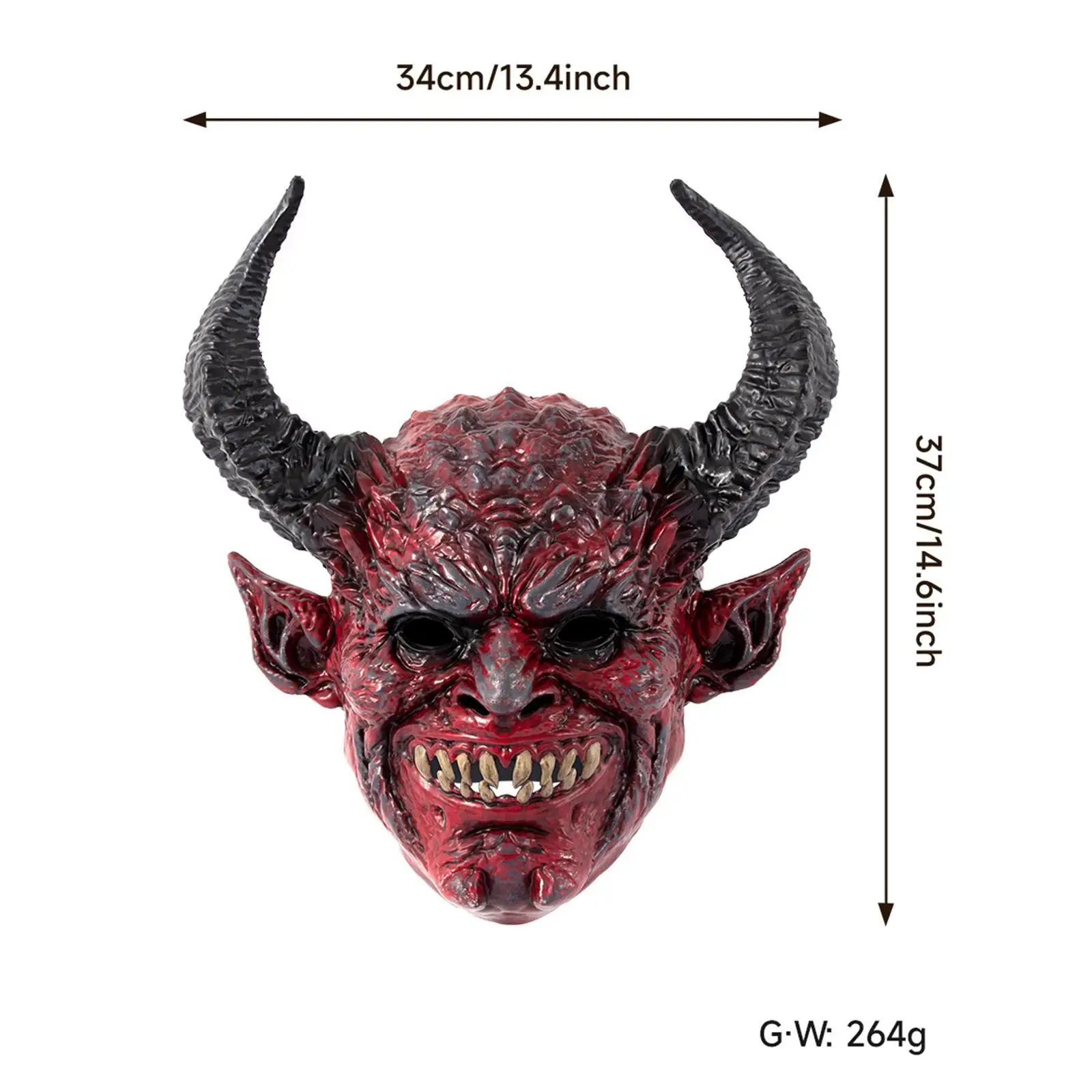 Devil Mask Party เครื่องแต่งกาย Full Head Headwear หน้ากากฮาโลวีนแปลกใหม่ Face Mask สําหรับ Carnival อีสเตอร์ฮาโลวีน Cosplay Photo Prop