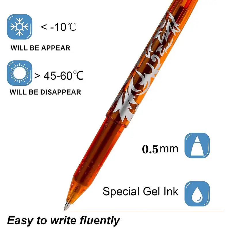 Stylos effaçables à pointe fine pour adultes et enfants, stylos à bille assortis, 8 documents, 12 documents, encre, dessin, écriture, licence, 0.5mm