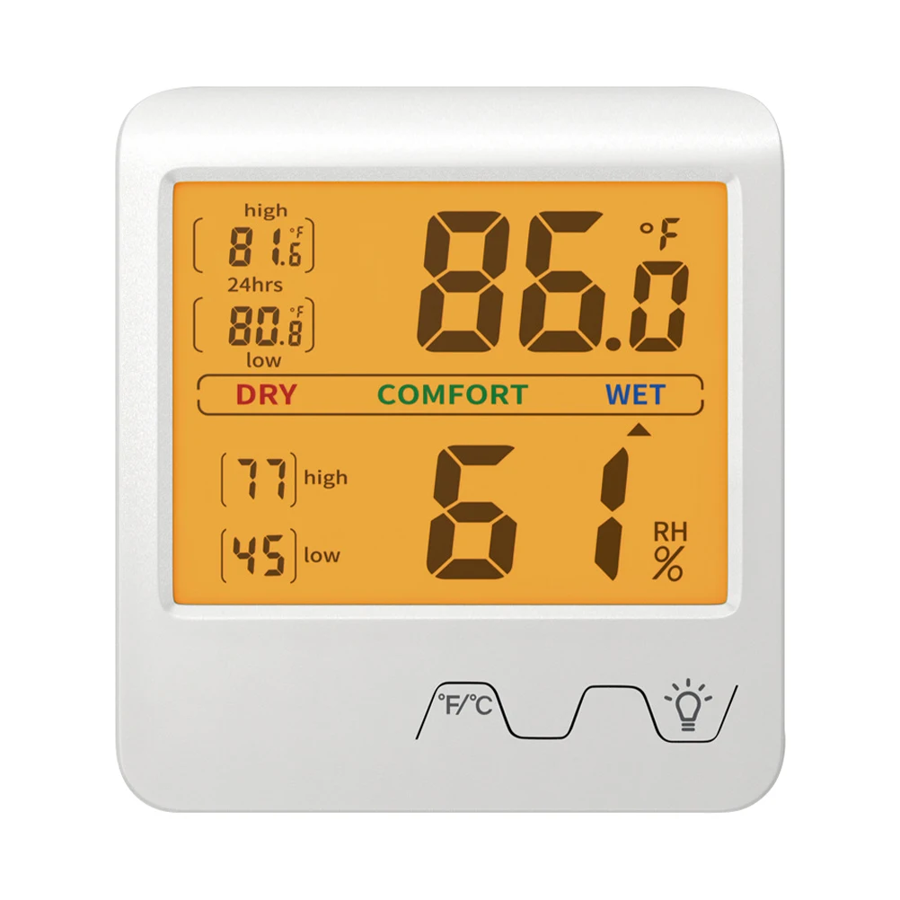 

Digital Hygrometer Thermometer LCD Multi functional Indoor Temperature Humidity Monitor Home Office Bedroom Greenhouse Kids Room