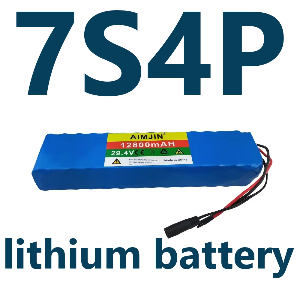 

24V 7S4P 18650 12800mAh Rechargeable Lithium Ion Battery Pack 29.4V for Batteries+29.4V Charger