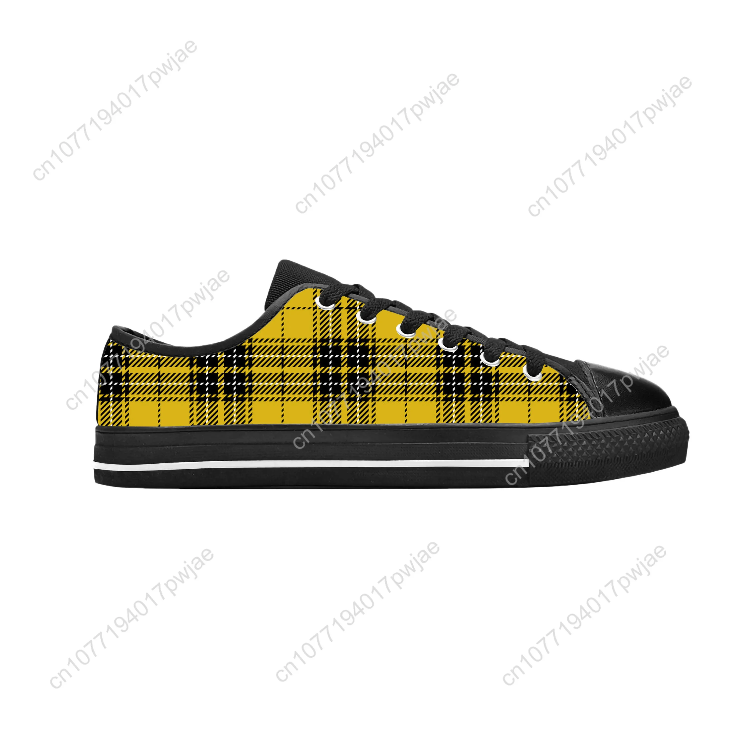 MacLeod Scottish Stewart Clan Tartan Xadrez Antigo Casual Sapatos de Pano Baixo Top Confortável Respirável Impressão 3D Homens Mulheres Tênis