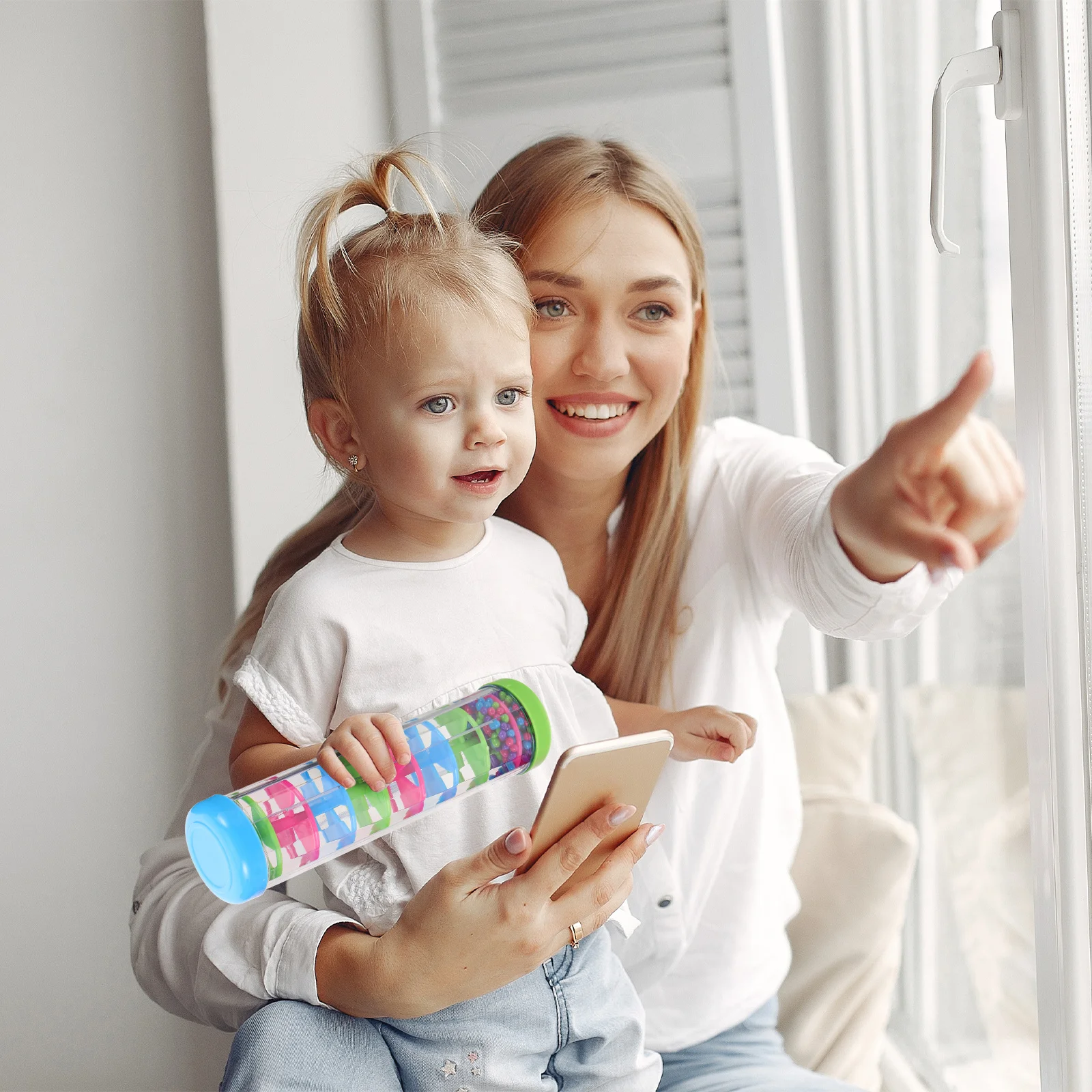 

2Pcs Rain Stick Shaker Rattle Musical Instrument for Sensory Development Early Learning Group Activity