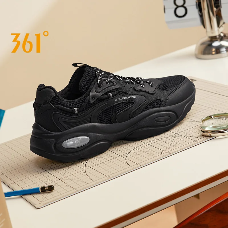 361 Degrees Men's Casual Shoes Retro Mesh Rebound Soft Comfortable Breathable Leisure Versatile Male Clunky Sneakers 672516763F