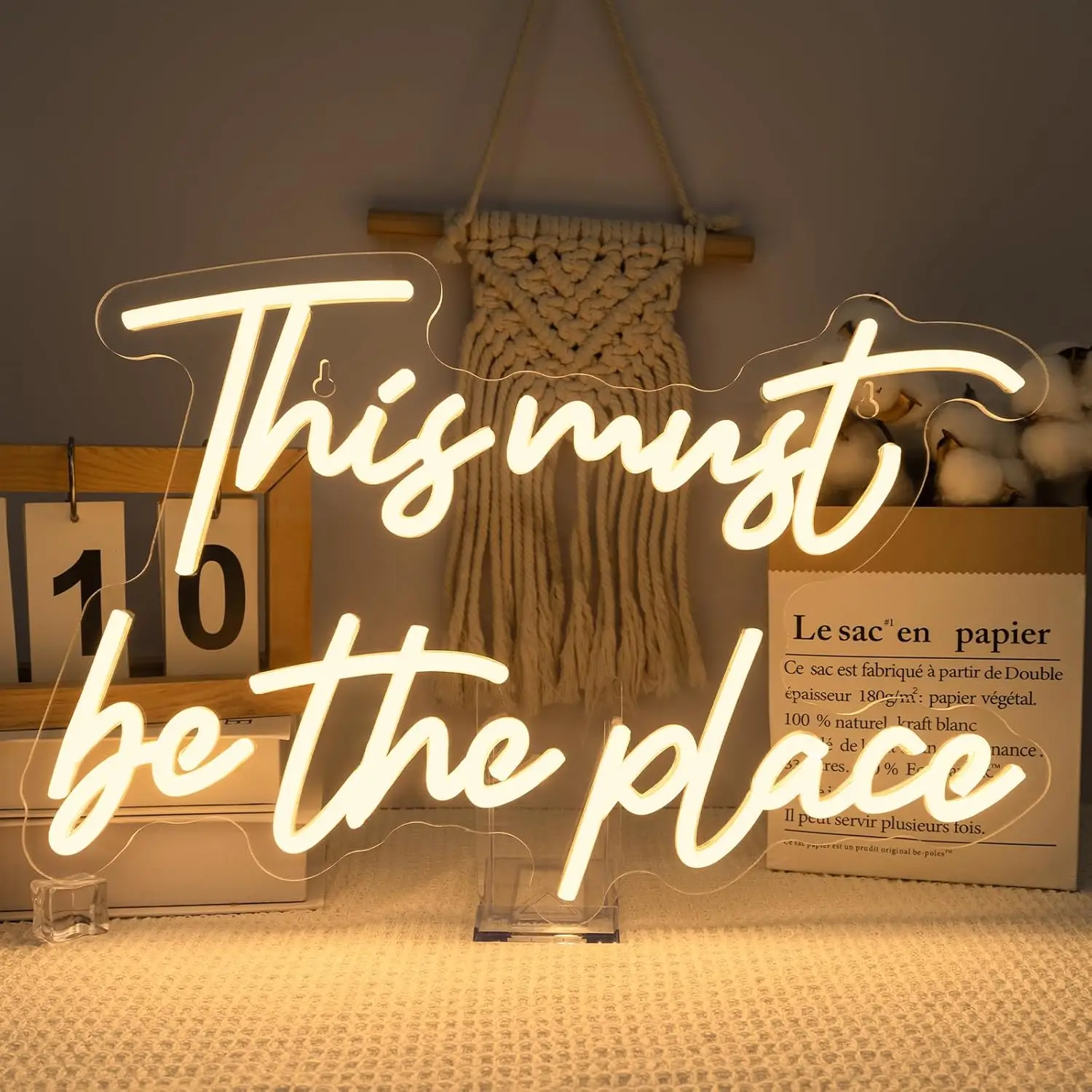 

This Must Be The Place Neon Sign USB Dimmable LED Neon Light for Bedroom Salon Man Cave Beer Home Bar Wedding Party Decor Gift