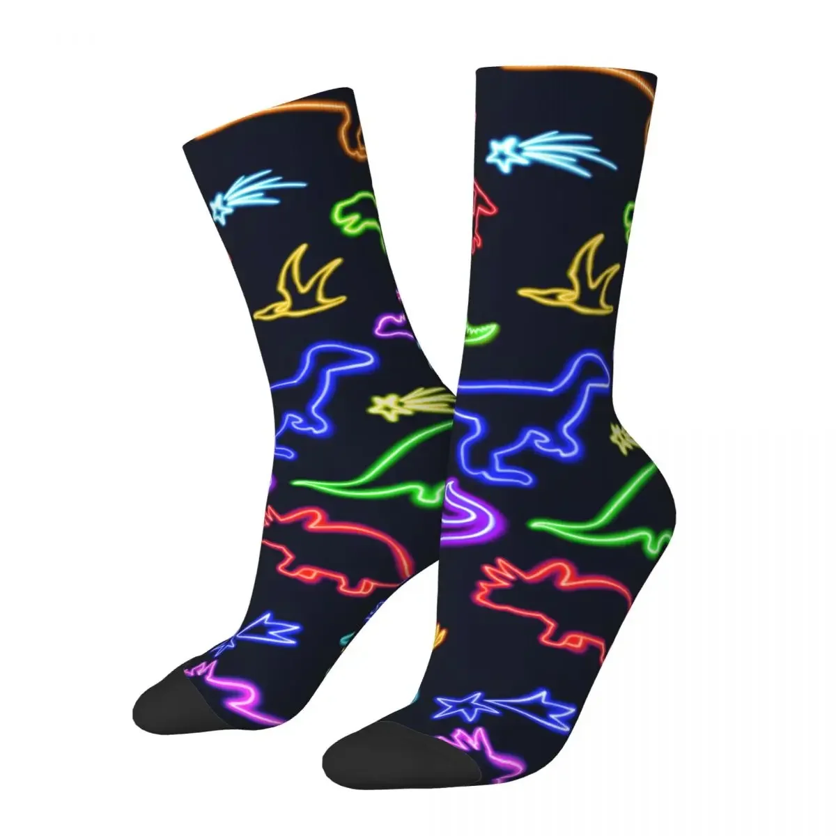 

Breathable Fashion Men's Women's Neon Dinosaurs Socks Non-slip Skateboard Socks