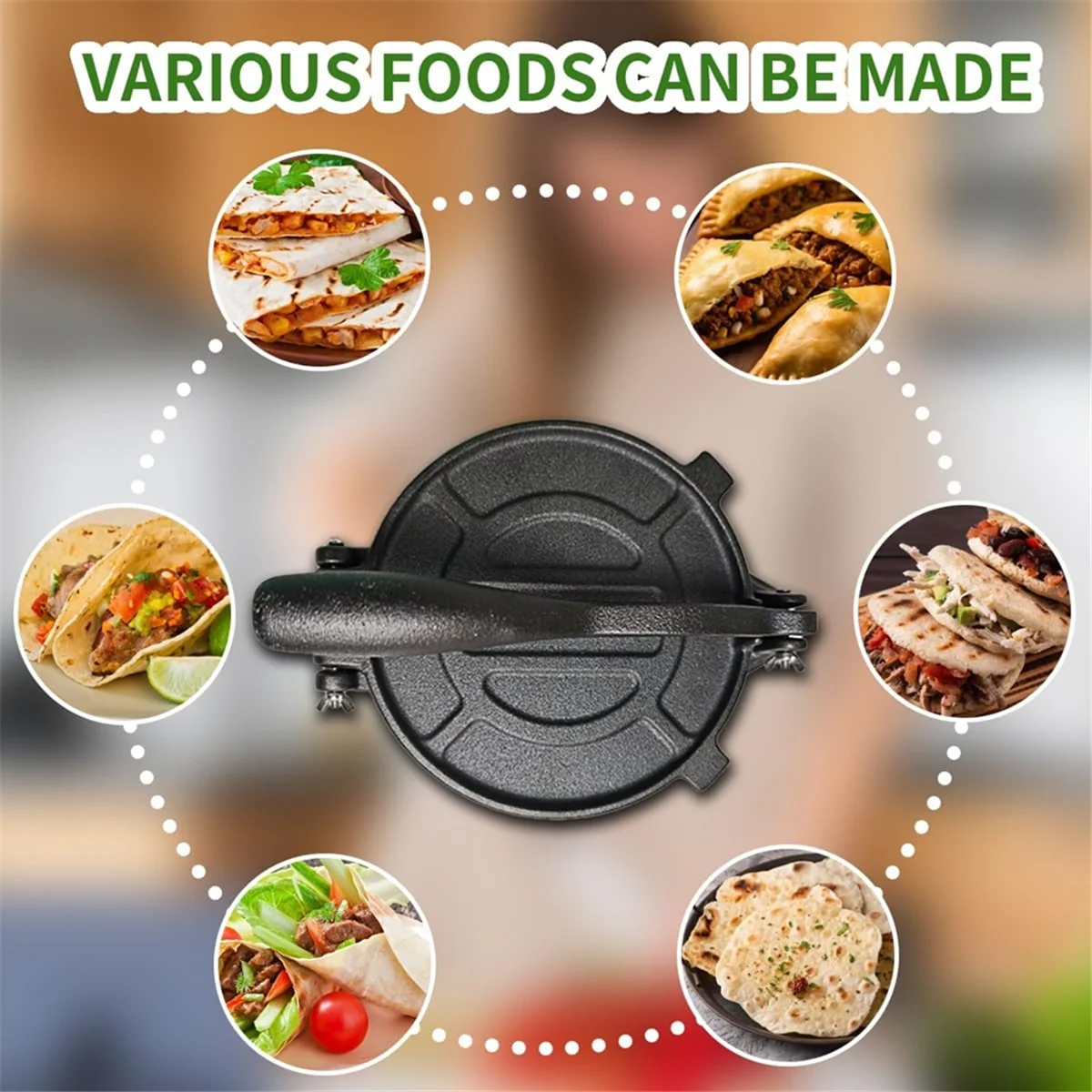 

Cake Cast Iron Tortilla 8 Inch and Tortilla Maker Heavy Duty Tortilla Cast Iron Prensa Para Tortillas