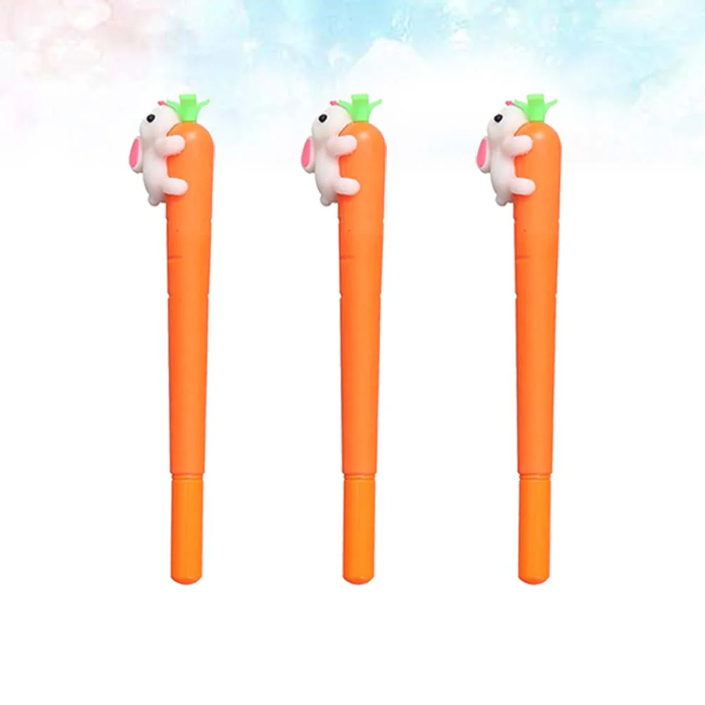 

10pcs 05mm Carrot Shaped Black Ink Gel Pen Rabbit Gel Pen for School Office Student Gel Pens Cartoon Gel Pens