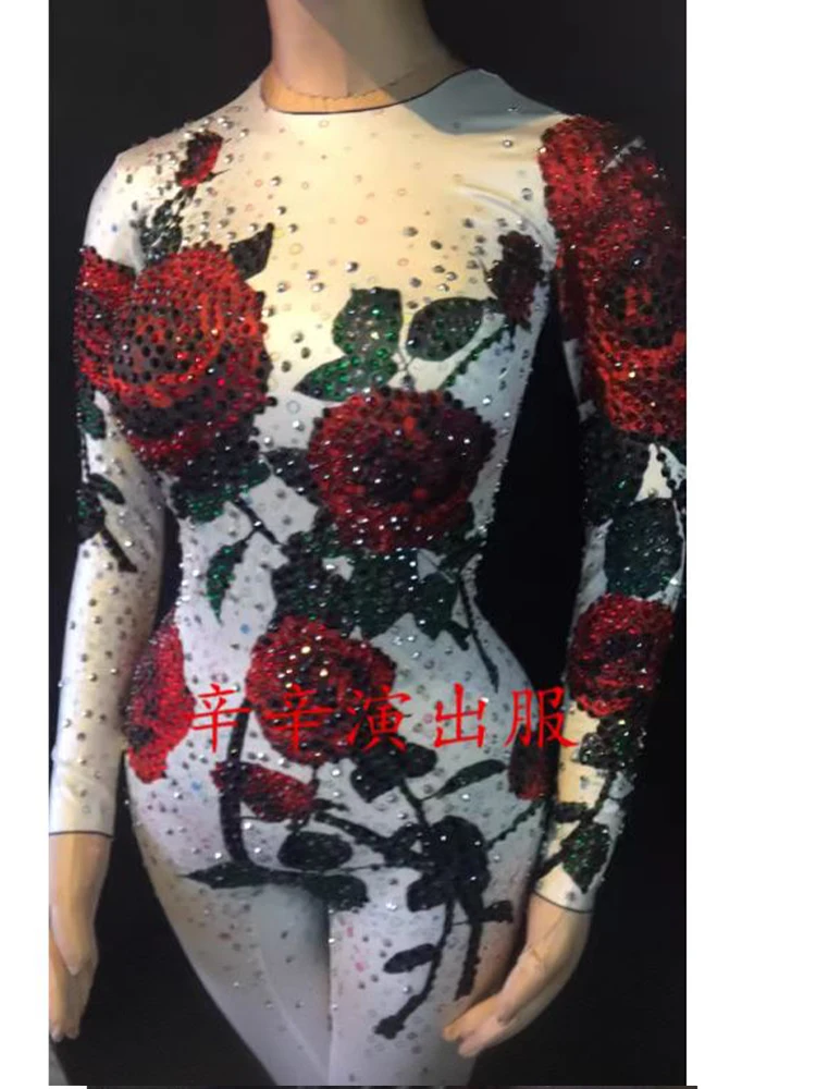 

High Quality Hot Diamond Elastic White Printed Jumpsuit 2024 New Fashion Customized Women'S Clothing