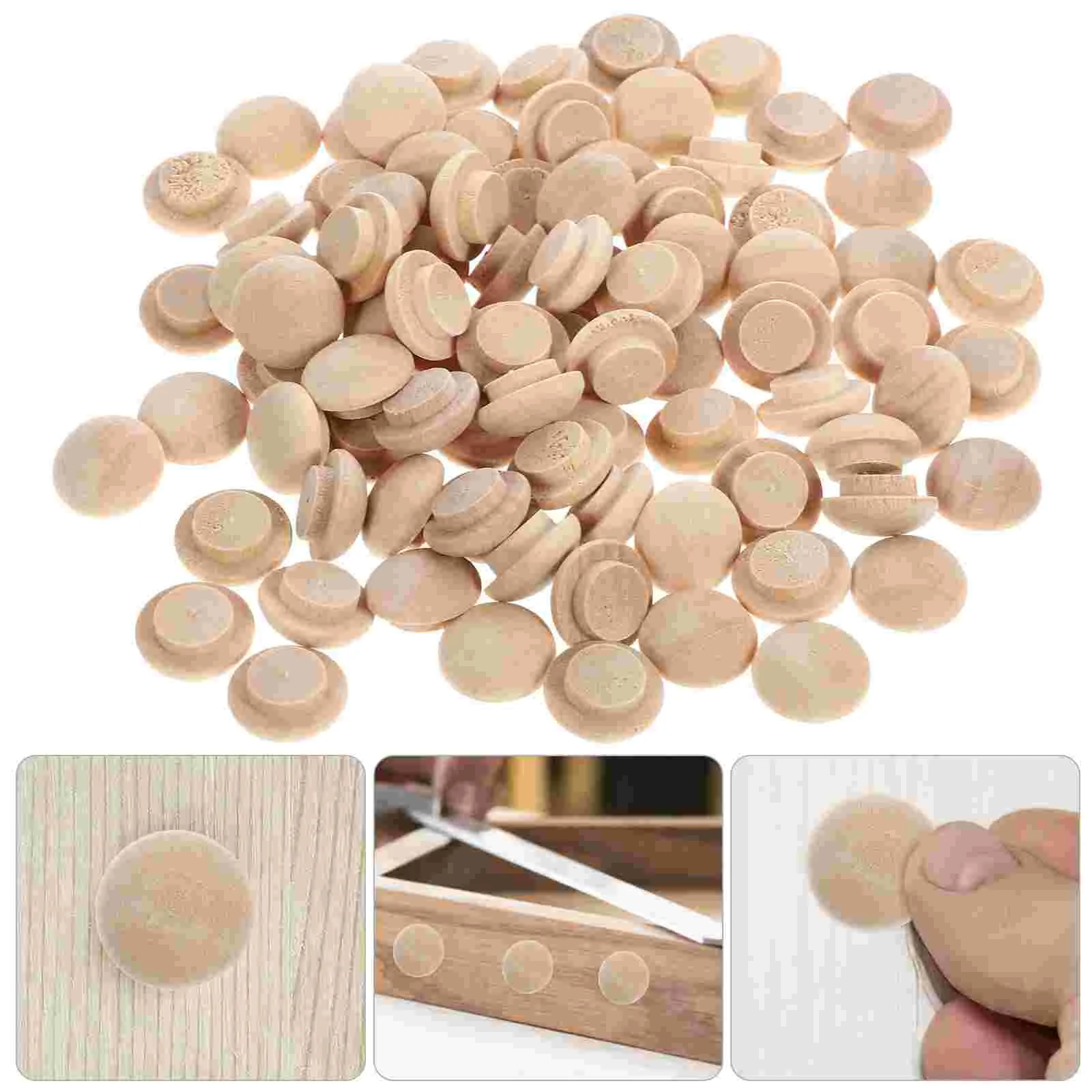 

100 Pcs Anchors Beech Stair Cover Small Hole Plug Covers for Furniture Holes Outlet